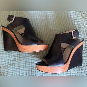 Michael Kors Black and Brown Wedges